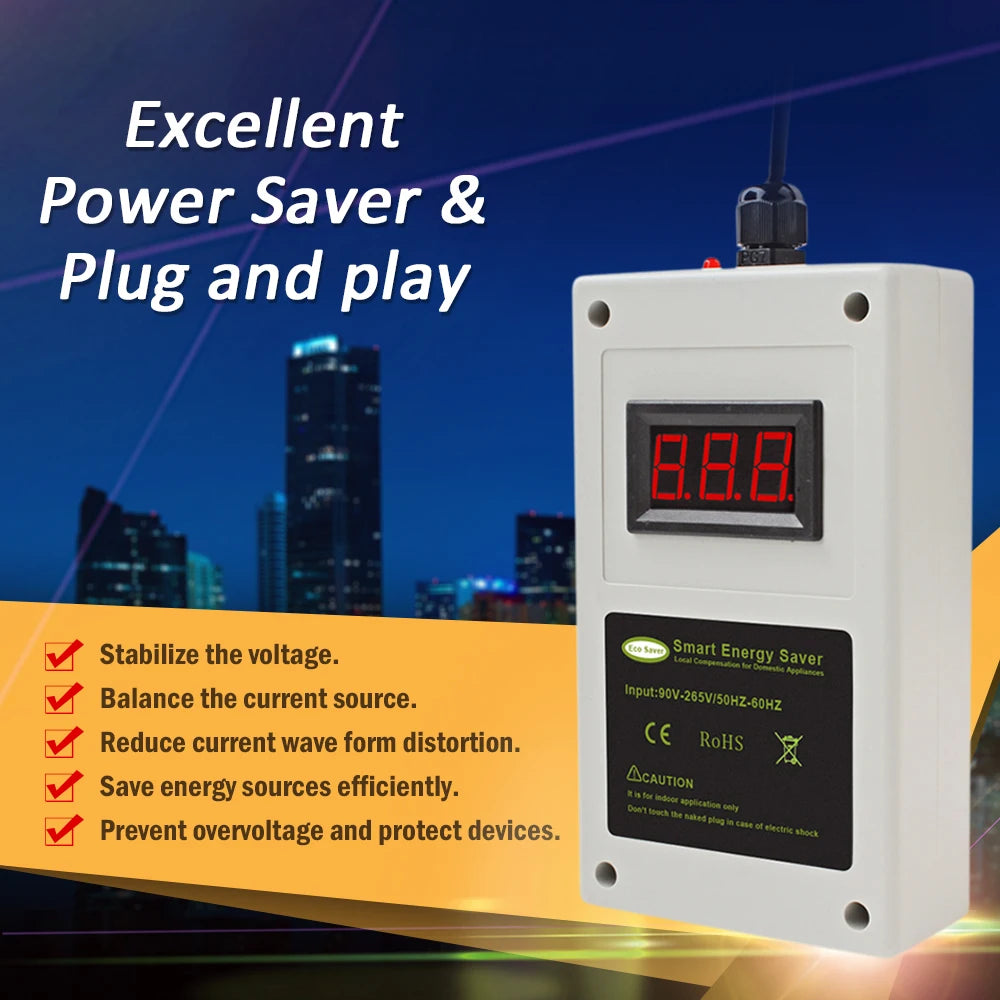 “Smart Energy Saver Box for Home – Electricity Saving Device with LED Indicator for Appliances”