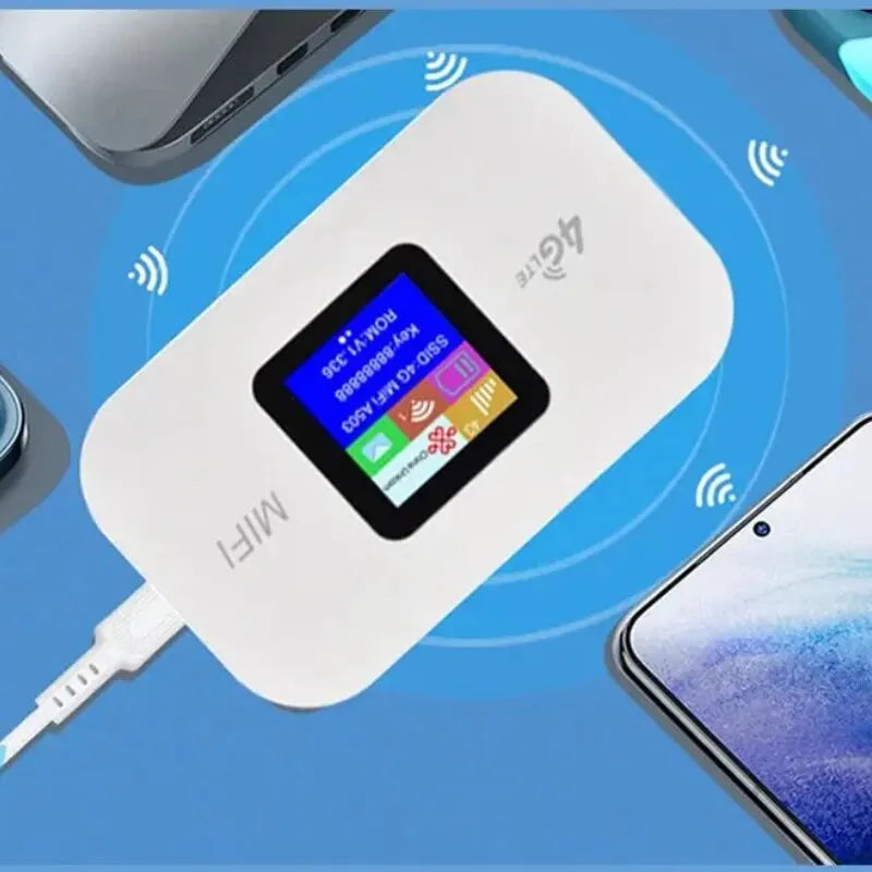 "4G LTE Portable WiFi Router – 150Mbps Mobile Hotspot with SIM Card Slot | Travel & Outdoor Modem"