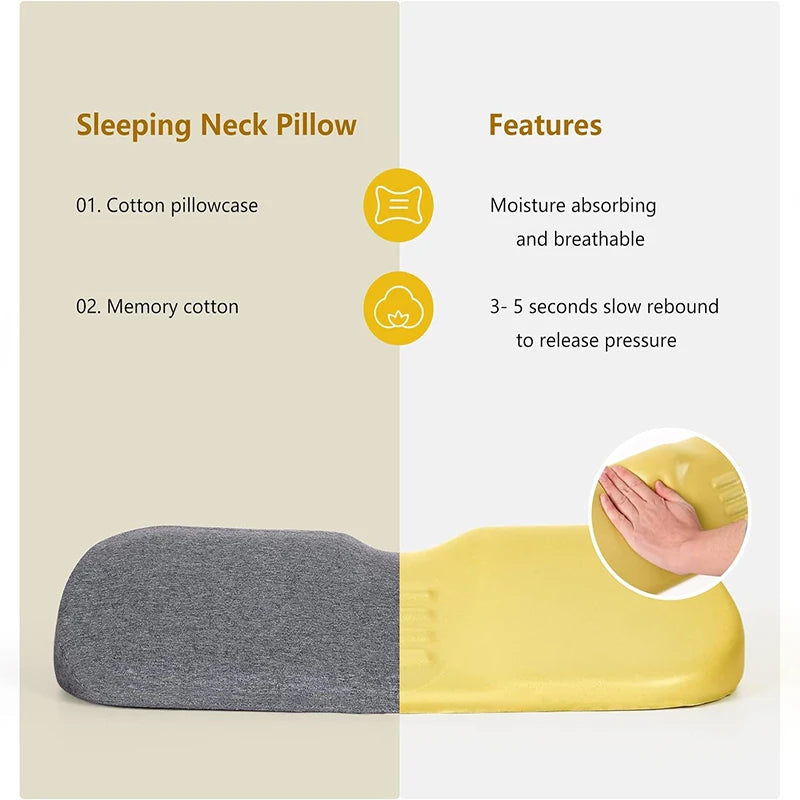 Cervical Memory Foam Pillow – Orthopedic Contour Bed Pillow for Side & Back Sleepers | Anti-Snore & Neck Pain Relief