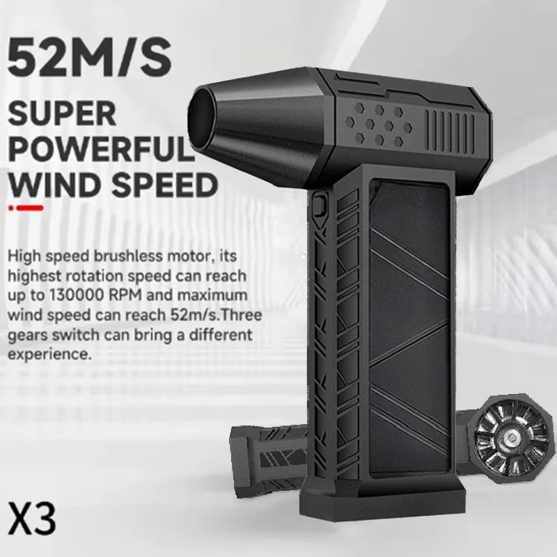 High-Speed Air Blower Turbo Jet Fan – 130,000RPM / 120,000RPM Brushless Motor, Handheld, USB Rechargeable Dust Cleanerl