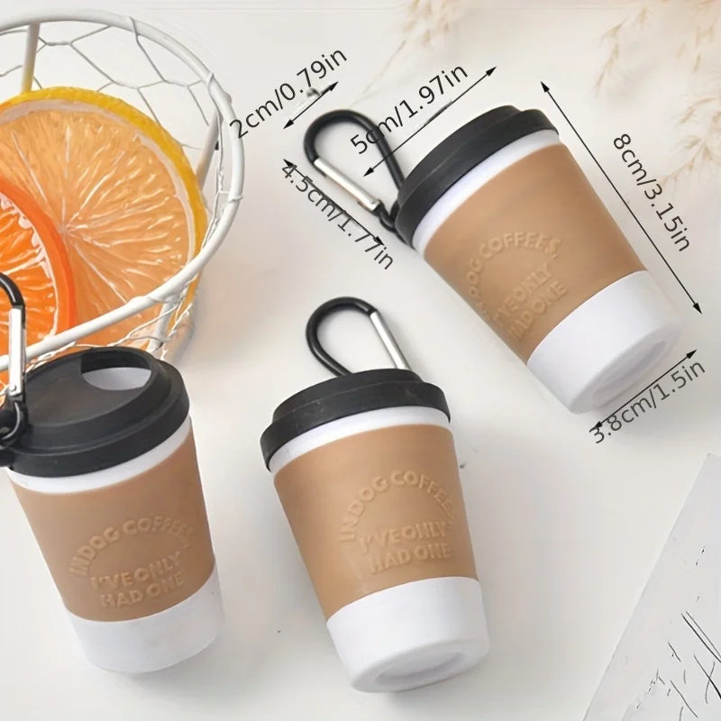 "Portable Dog Waste Bag Dispenser – Coffee Cup Style Poop Bag Holder for Dog Walking"