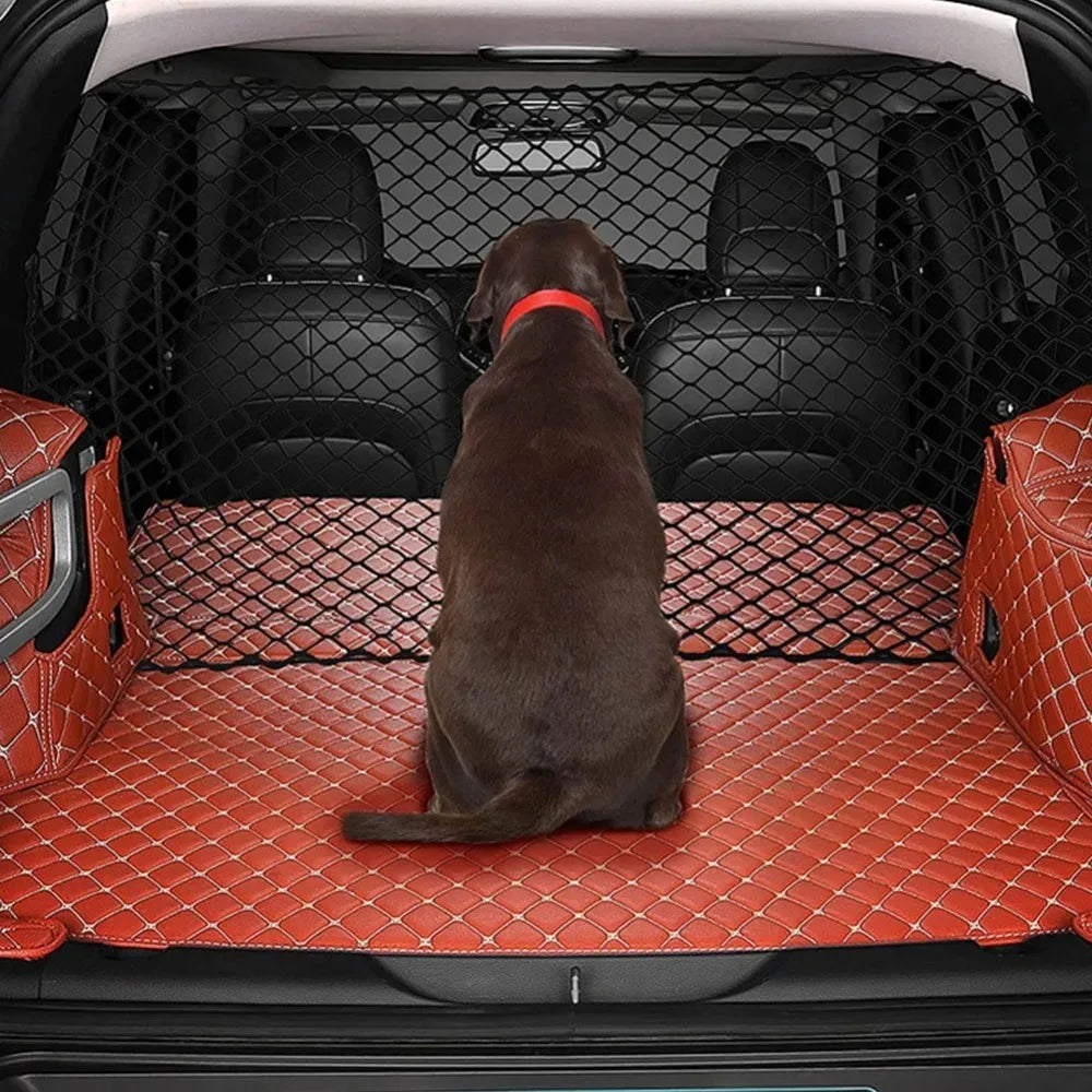 "Dog Car Trunk Barrier Net β Pet Safety Mesh for Back Seat & Cargo β Universal Fit, Easy Installation"