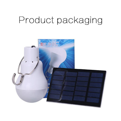 Portable Solar Powered LED Bulb – 6000K Rechargeable Light with Battery for Camping, Emergencies & Outdoor Use