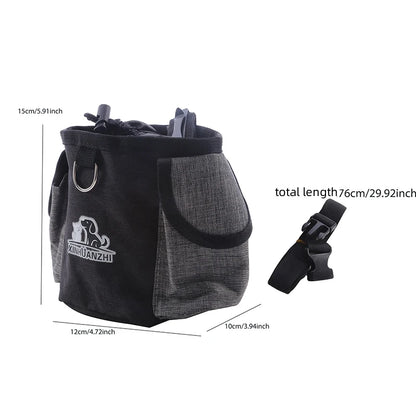 "Portable Dog Treat Training Pouch – Outdoor Snack Bag for Pets with Clip & Drawstring"