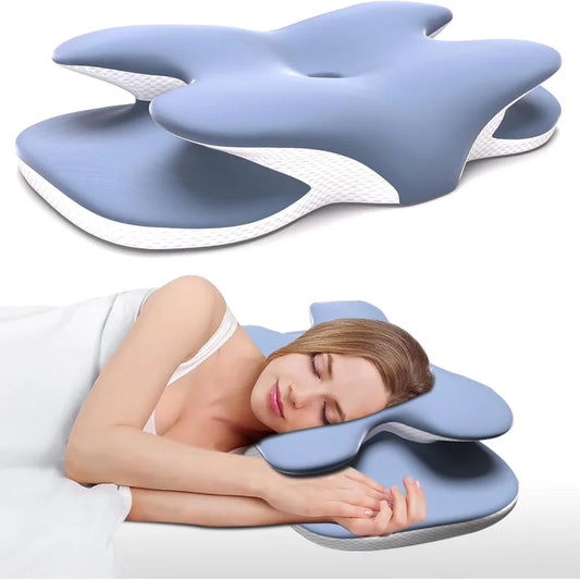 Ergonomic Cervical Memory Foam Pillow – Neck & Shoulder Pain Relief with Ice Silk Pillowcase | Orthopedic Sleeping Support