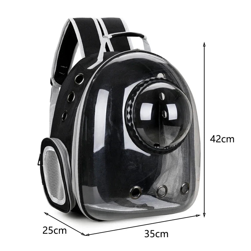 "Transparent Cat Carrier Backpack – Breathable Space Capsule Pet Travel Bag for Cats & Puppies"
