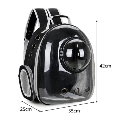 "Transparent Cat Carrier Backpack – Breathable Space Capsule Pet Travel Bag for Cats & Puppies"