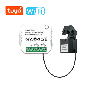 “Tuya WiFi Smart Energy Meter for Solar PV Systems – Bidirectional Power Monitor with CT Sensor & App Control”