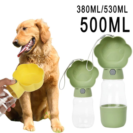 2-in-1 Portable Dog Water Bottle with Food Container – Leakproof Travel Bowl for Dogs & Cats