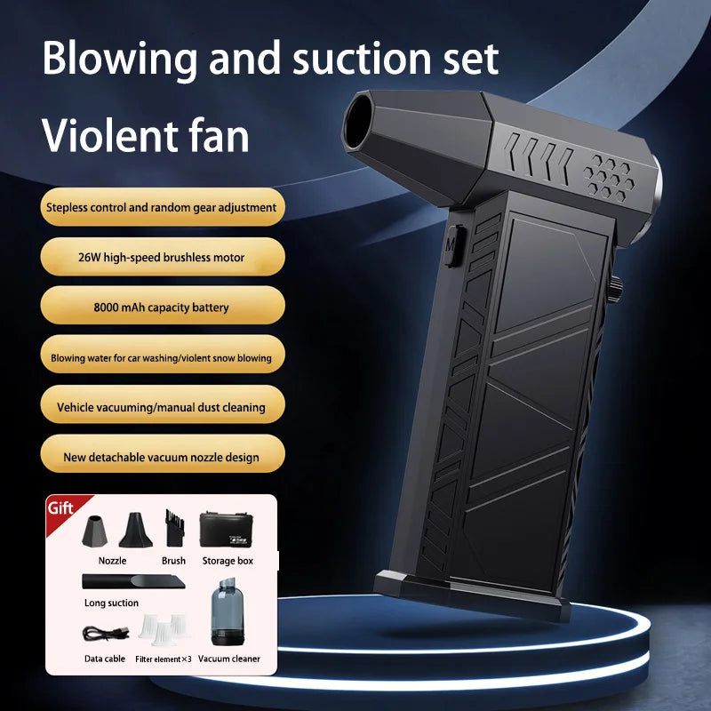 Powerful Air Blower & Vacuum Cleaner 400000RPM – USB-C Rechargeable Dust Remover for Electronics & Home