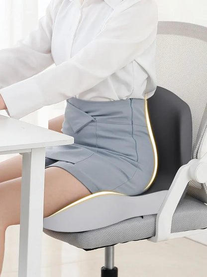Memory Foam L-Shaped Seat Cushion with Lumbar Support – Ergonomic Chair Pad for Office, Car, Truck & Gaming