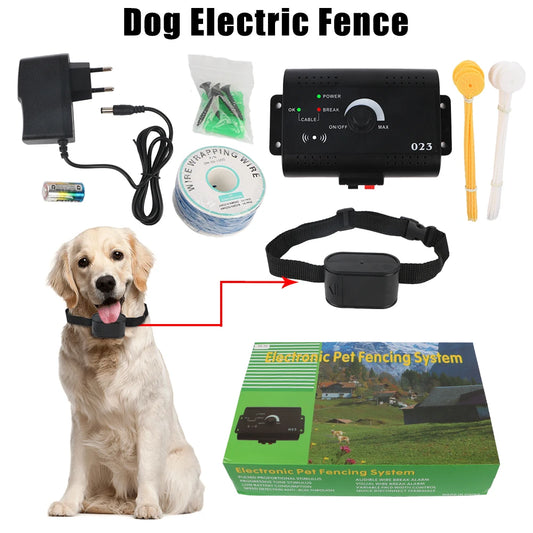 Waterproof Electronic Pet Fence System – Invisible Dog Containment & Training Collar with Adjustable Shock & Vibration