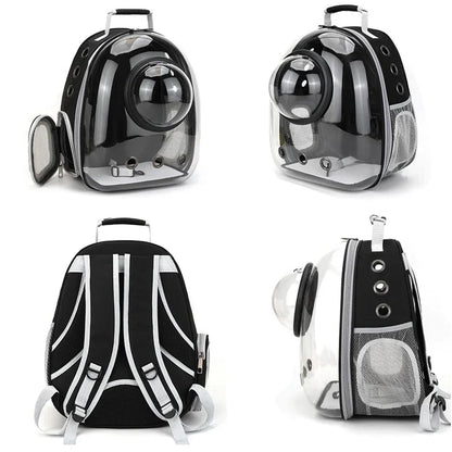"Transparent Cat Carrier Backpack – Breathable Space Capsule Pet Travel Bag for Cats & Puppies"