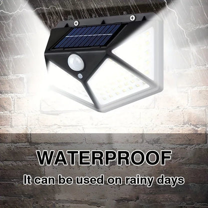 100 LED Solar Motion Sensor Light – Waterproof Outdoor Wall Lamp with 3 Lighting Modes for Garden, Patio & Security