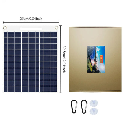 “Portable Waterproof Solar Charger 30W–40W – Dual USB Fast Charging for Phones & Outdoor Use”