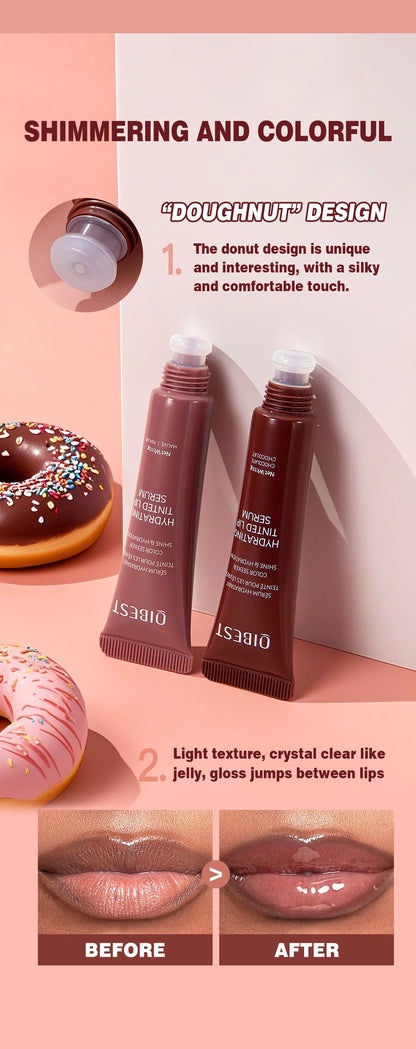 Nude Brown Plumping Lip Gloss Moisturising Colored Lip Oil Transparent Fullness Lips Tint Soft Tube Make Up Beauty Lips Care 12g