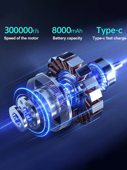 X9 Turbo Fan – 300000RPM Brushless Air Blower, USB Rechargeable, Powerful Dust Remover for Home & Electronics