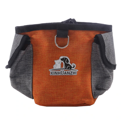 "Portable Dog Treat Training Pouch – Outdoor Snack Bag for Pets with Clip & Drawstring"