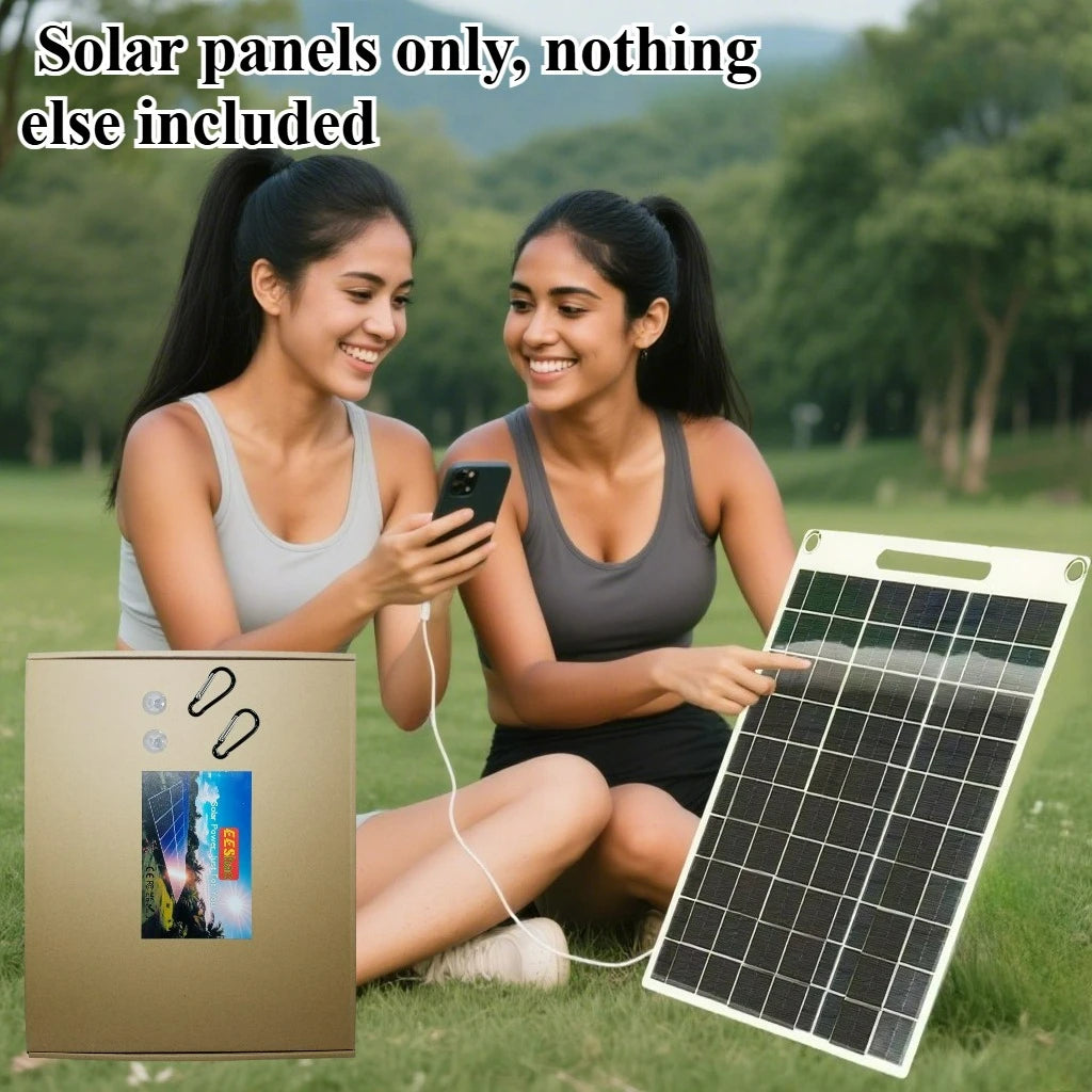 “Portable Waterproof Solar Charger 30W–40W – Dual USB Fast Charging for Phones & Outdoor Use”