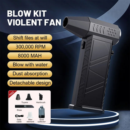 X9 Turbo Fan – 300000RPM Brushless Air Blower, USB Rechargeable, Powerful Dust Remover for Home & Electronics