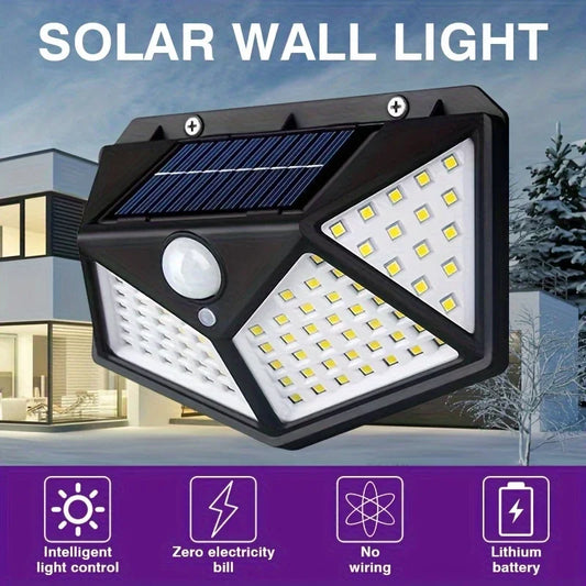 100 LED Solar Motion Sensor Light – Waterproof Outdoor Wall Lamp with 3 Lighting Modes for Garden, Patio & Security