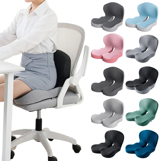 Memory Foam L-Shaped Seat Cushion with Lumbar Support – Ergonomic Chair Pad for Office, Car, Truck & Gaming