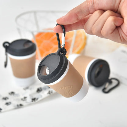 "Portable Dog Waste Bag Dispenser – Coffee Cup Style Poop Bag Holder for Dog Walking"