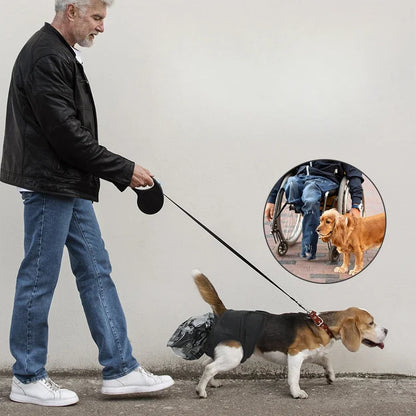 “Reusable Dog Diaper Pants with Disposable Poop Bags – Portable & Washable for Outdoor Walks”