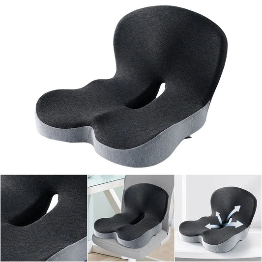 Memory Foam Office Chair Cushion with Lumbar Support – L-Shaped Seat & Backrest Pad for Car, Truck & Home Office