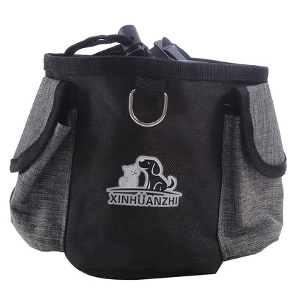 "Portable Dog Treat Training Pouch – Outdoor Snack Bag for Pets with Clip & Drawstring"