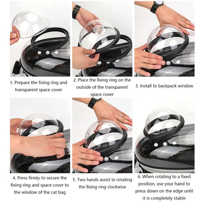 "Transparent Cat Carrier Backpack – Breathable Space Capsule Pet Travel Bag for Cats & Puppies"
