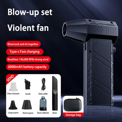 Powerful Air Blower & Vacuum Cleaner 400000RPM – USB-C Rechargeable Dust Remover for Electronics & Home