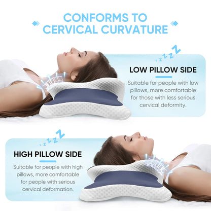 Ergonomic Memory Foam Cervical Pillow – Orthopedic Neck & Shoulder Pain Relief Contour Pillow for Better Sleep