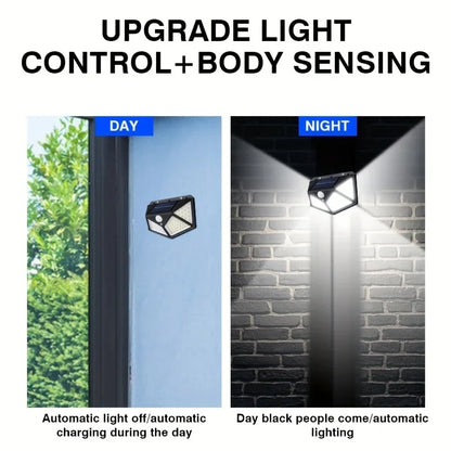 100 LED Solar Motion Sensor Light – Waterproof Outdoor Wall Lamp with 3 Lighting Modes for Garden, Patio & Security