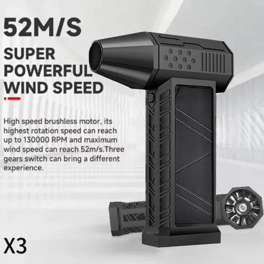 High-Speed Air Blower Turbo Jet Fan – 130,000RPM / 120,000RPM Brushless Motor, Handheld, USB Rechargeable Dust Cleanerl